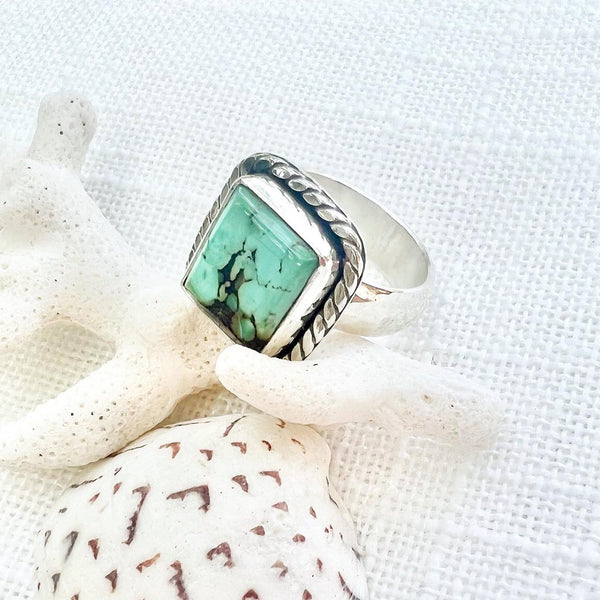 Turquoise Square Ring Size 9
