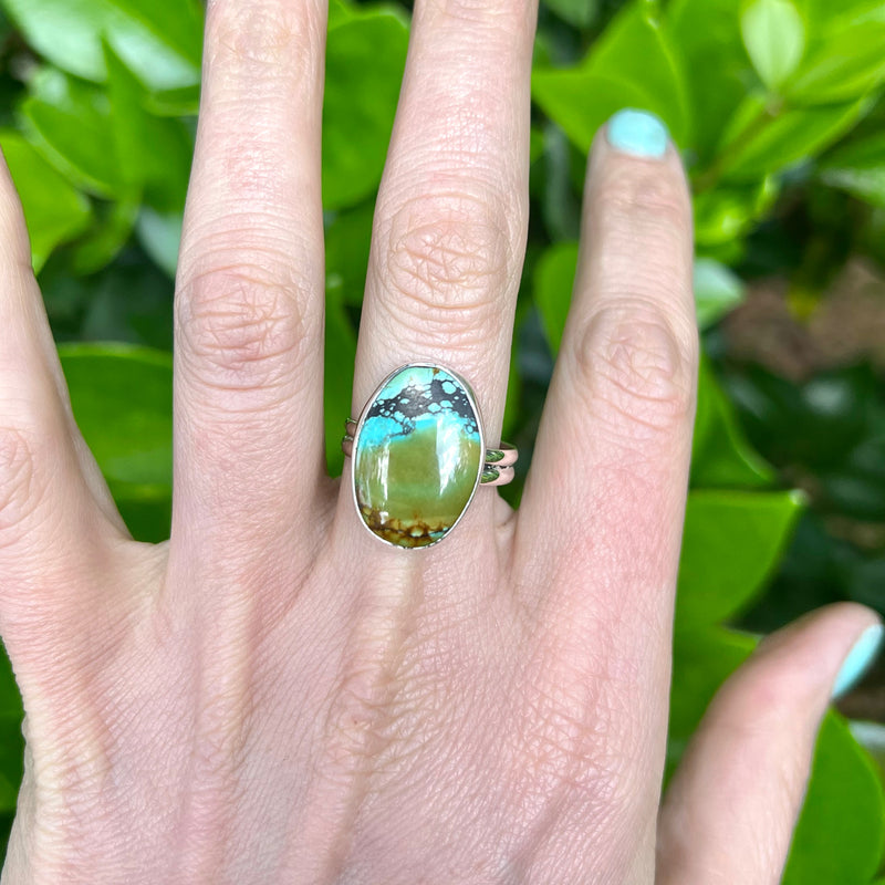 Turquoise Oval Ring Size 9.5-75