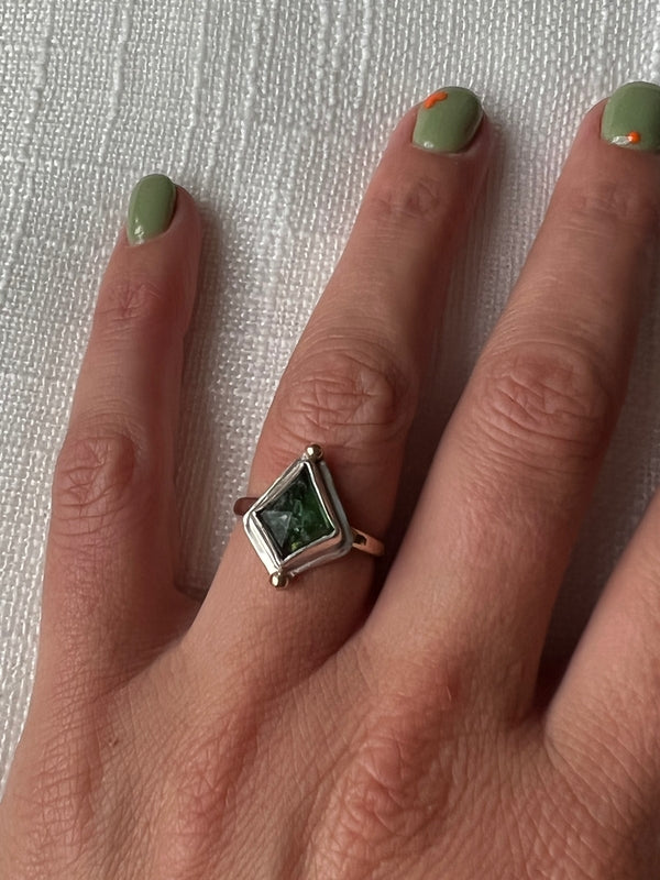 Triangle Tourmaline Ring Size 7.25