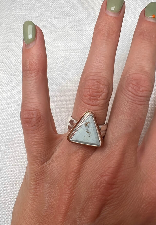 Triangle Turquoise Ring Size 8