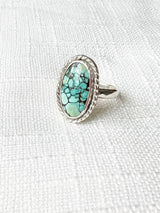 Turquoise Oval Ring  Size 8