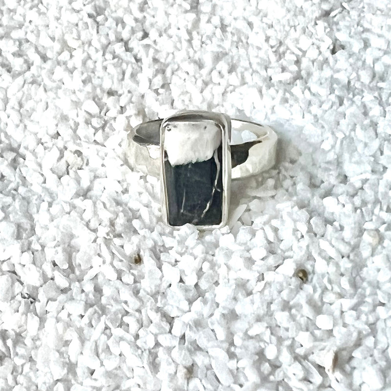 Mini White Buffalo Ring Size 5.5