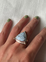 White River Turquoise Triangle Ring Size 7.75