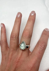 Aquamarine Teardrop Ring Size 9