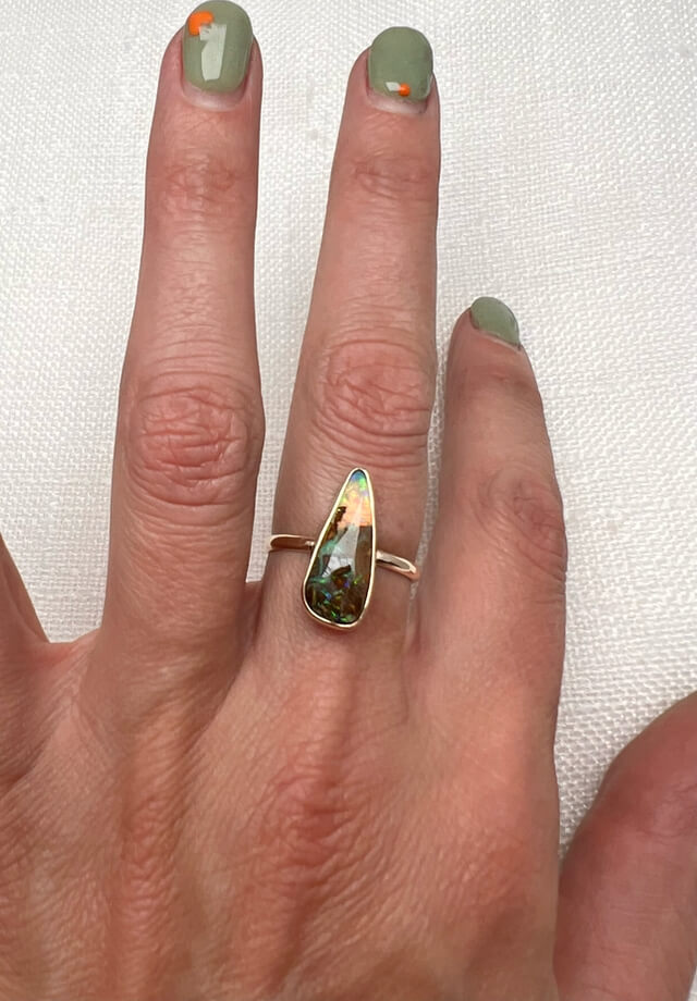 Boulder Opal Ring Size