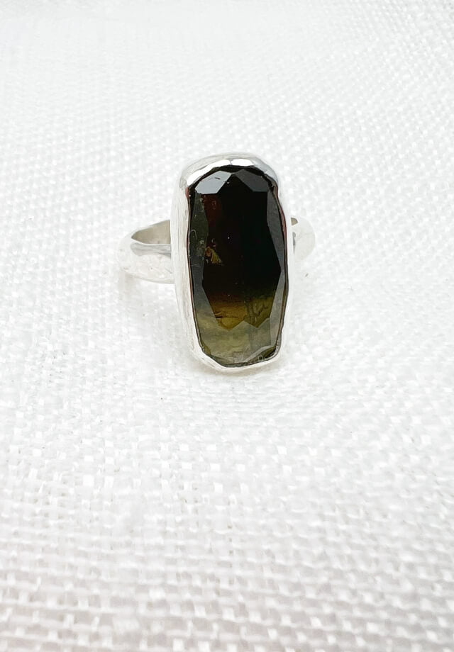 Green Ombre Tourmaline Ring Size 9