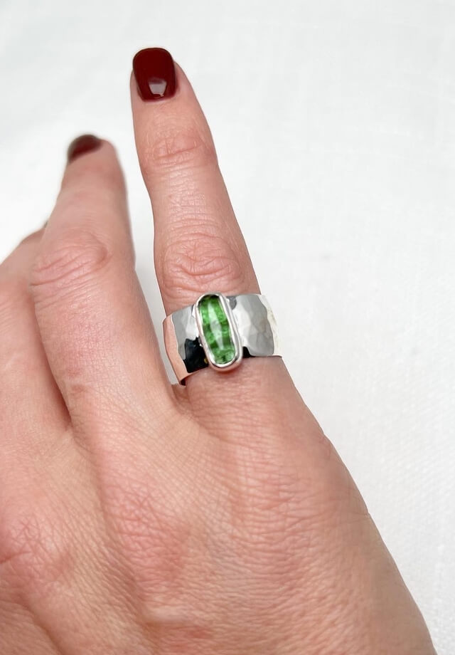 Green Tourmaline Ring Size 6.25