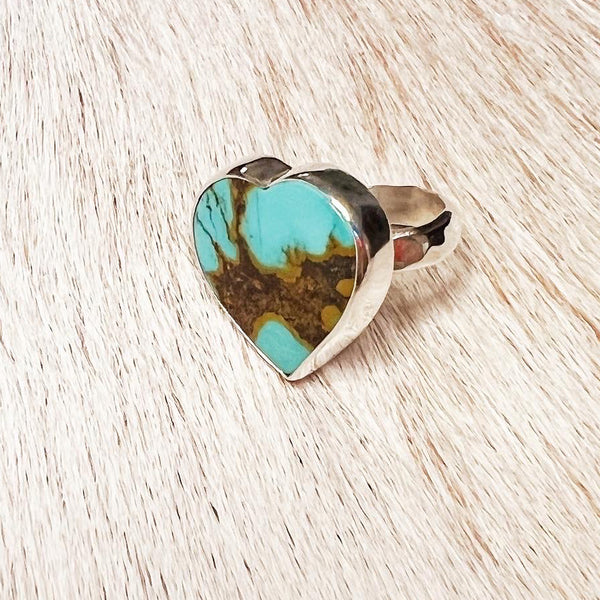 Heart Turquoise Ring size 6.75