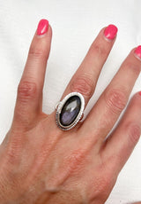 Labradorite Oval Ring Size 7.75