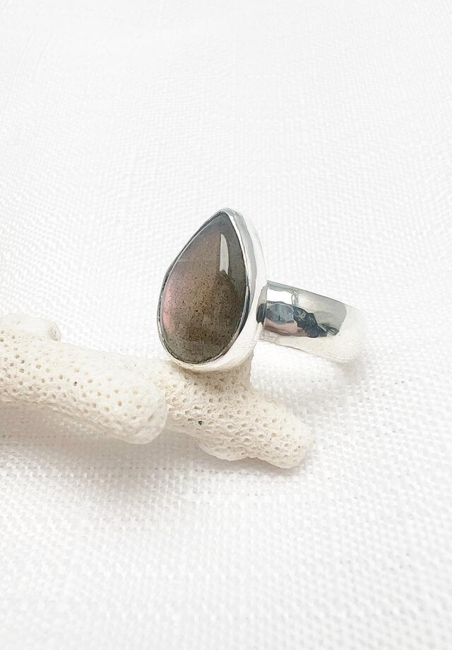 Labradorite Teardrop Ring Size 7.75