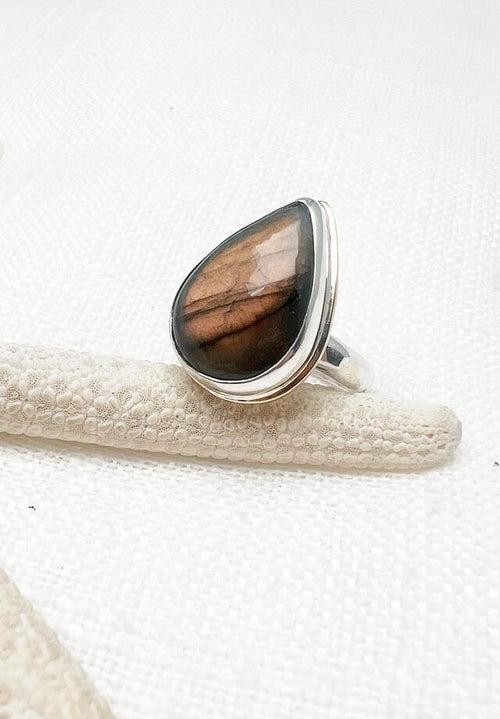 Labradorite Teardrop Ring Size 9