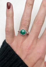 Malachite Ring Round Ring Size
