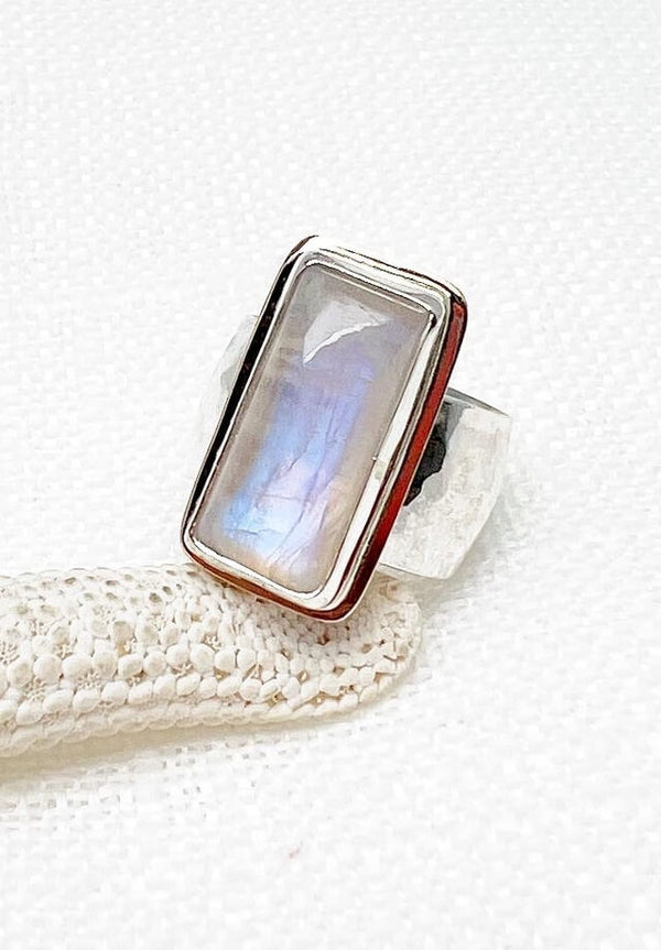 Moonstone Bar Ring Size 6