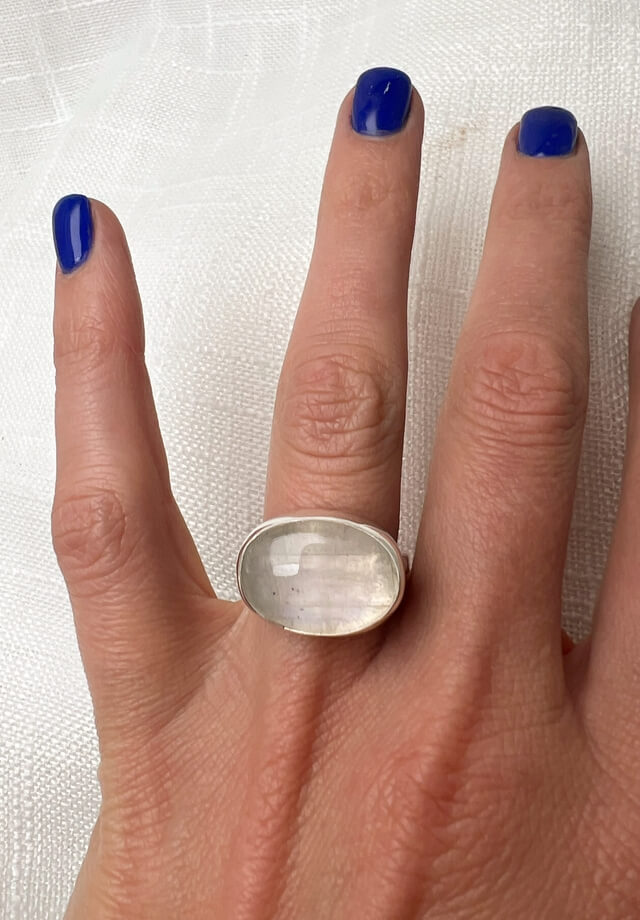 Moonstone Oval Ring Size 7