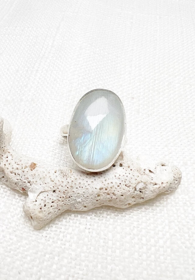 Moonstone Oval Ring Size 8