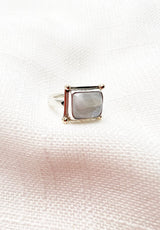 Moonstone Rectangle Ring Size 6