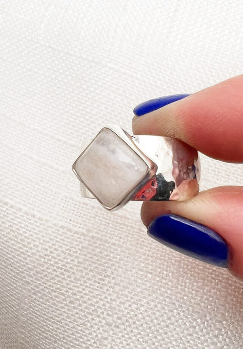 Moonstone Diamond Ring Size 10