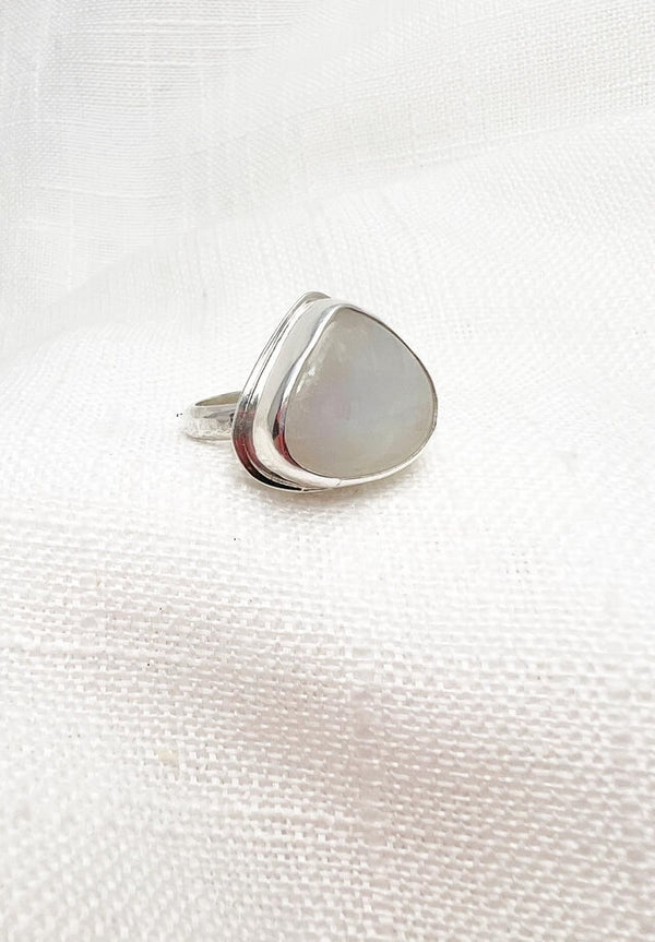 Moonstone Teardrop Ring Size 10.5