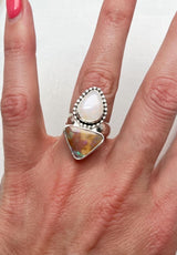 Opal 2 Stone Ring Size 7.25