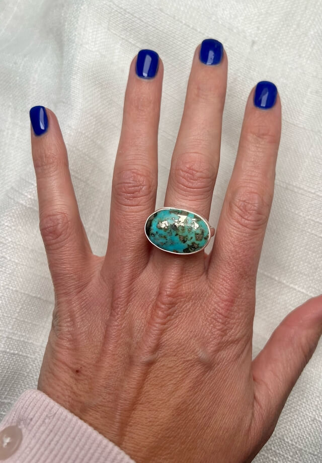 Persian Turquoise Ring Size 10.5