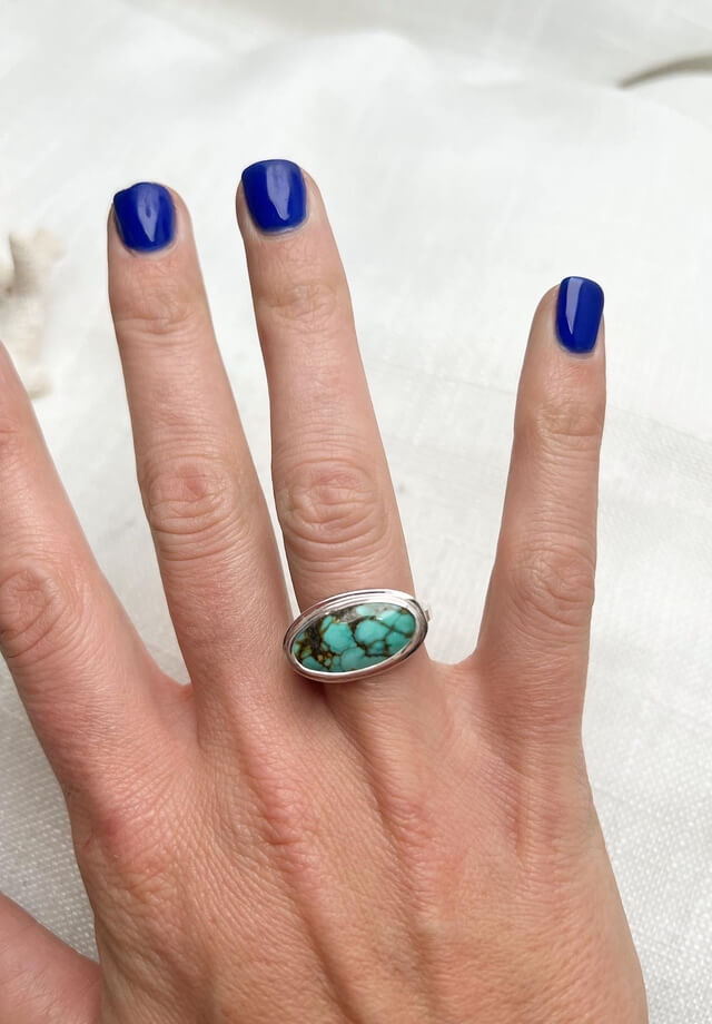 Qingu Turquoise Ring Size 10