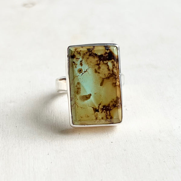 Turquoise Rectangle Ring Size 8