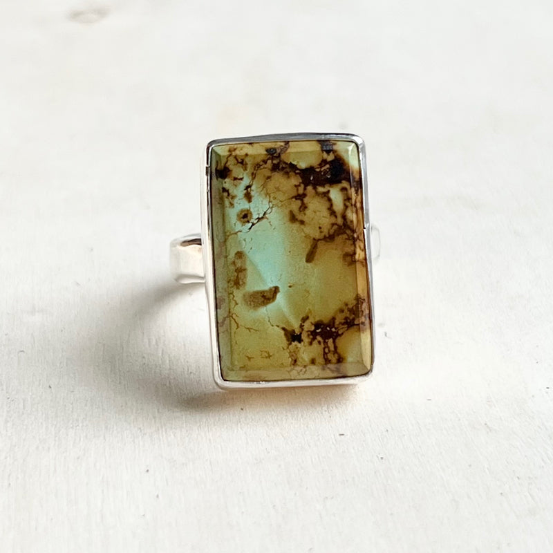 Turquoise Rectangle Ring Size 8