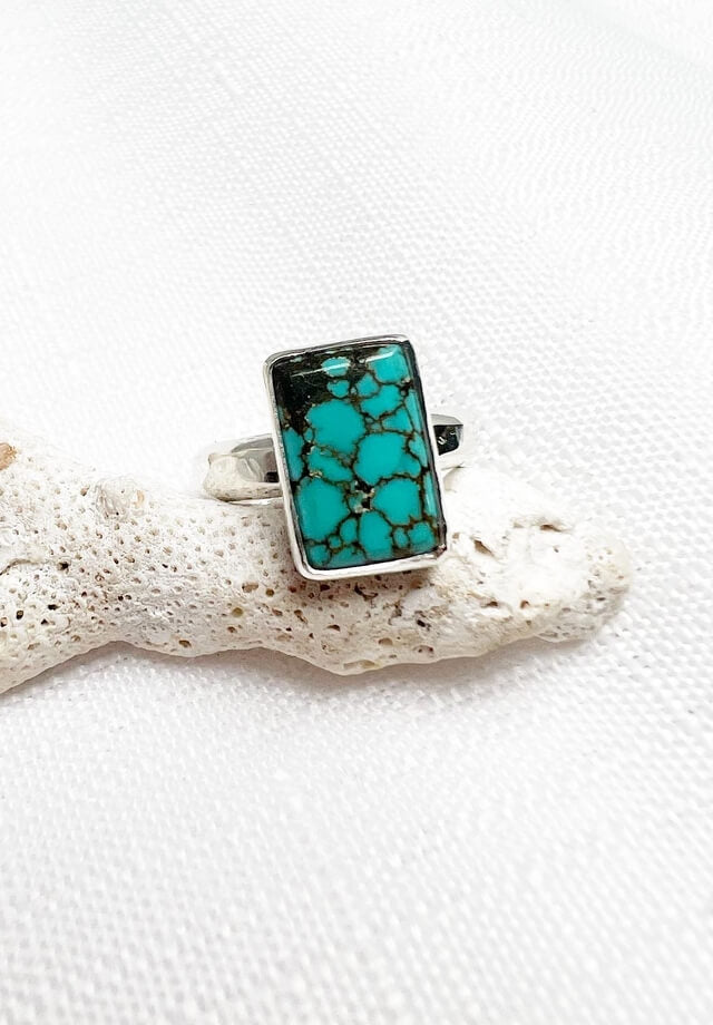 Turquoise  Rectangle Ring Size 6