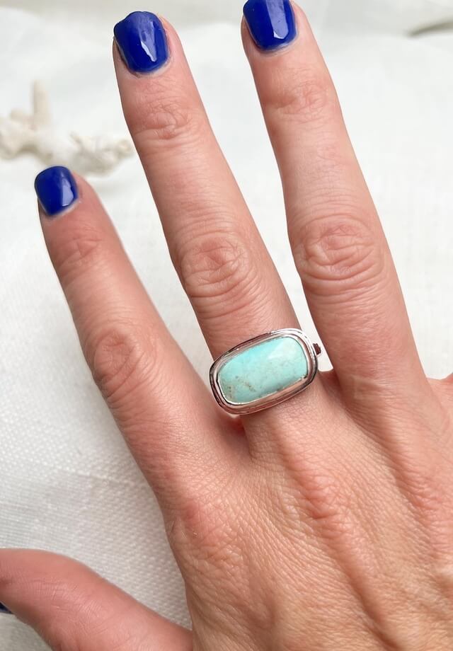 Turquoise Bar Ring Size 10